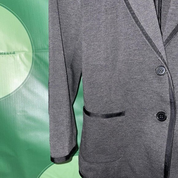 LAUNDRY By Shelley Segal Women's tux style blazer in HEATHER GREY sz 2 - VGUC - Picture 2 of 8